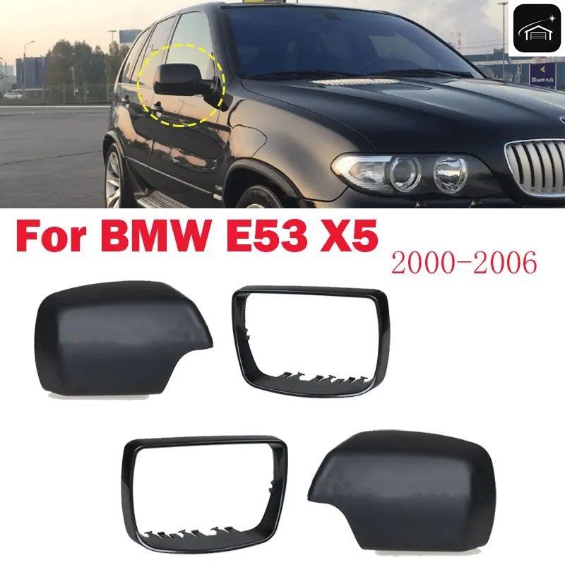 サイドミラーカバーキャップ BMW E53 X5 2000-2006 車ドアウイングミラーホルダーミラートリムリングハウジングフレーム 51168256321 カス
