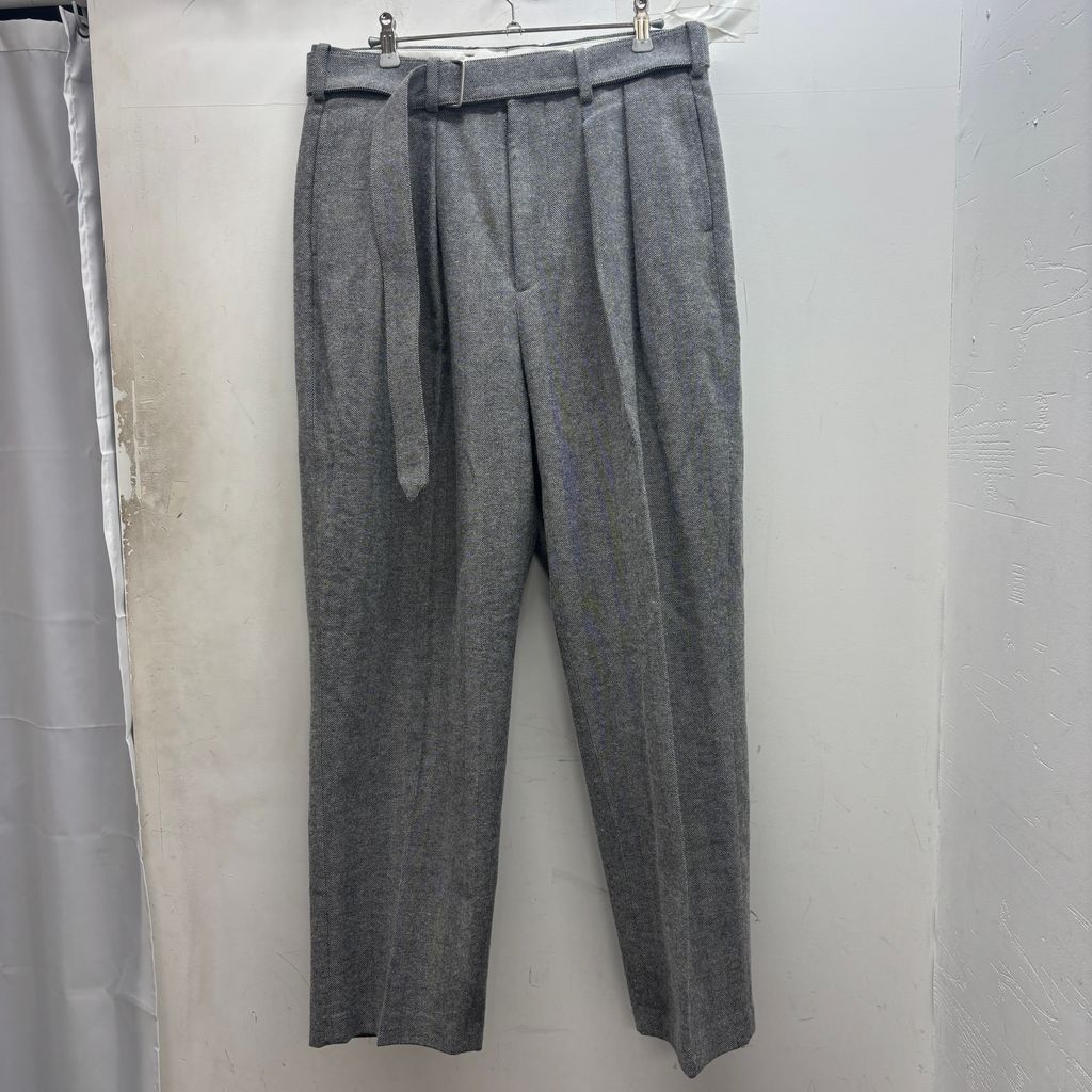 SUMARI シュマリ Herringbone Belted Slacks スラックス S2204-50008 グレー size:2【中目黒B06】