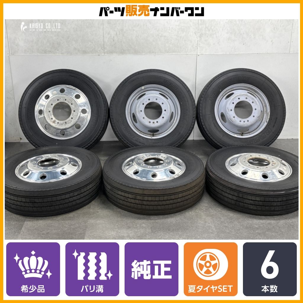【超希少 バリ溝】フォード F-450 スーパーデューティー 純正 19.5in 6J 136 PCD225 10穴 10H ブリヂストン R225 245/70R19.5 LT 6本 Ford