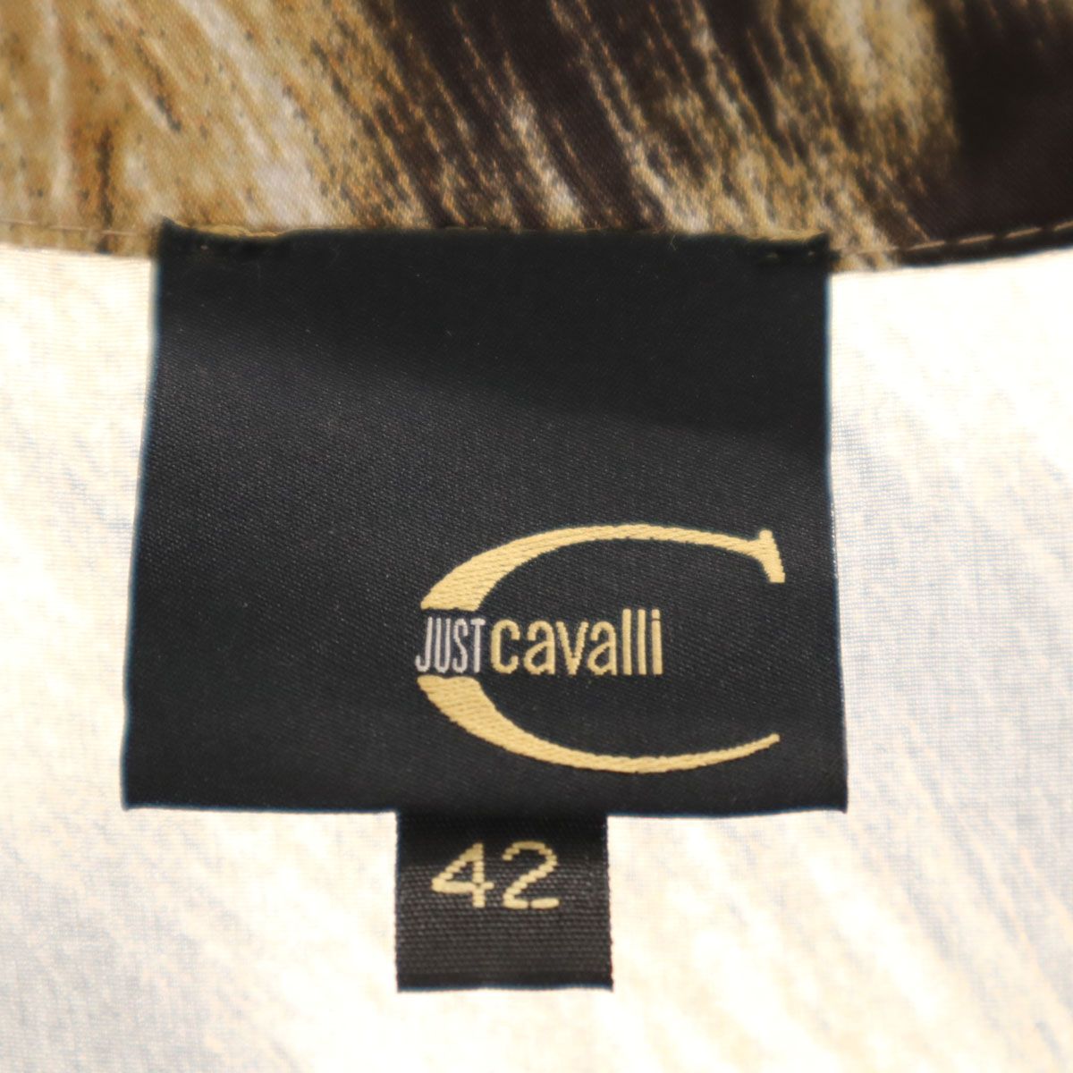 美品 Just Cavalli ジャストカヴァリ シルクブレンド レオパード柄