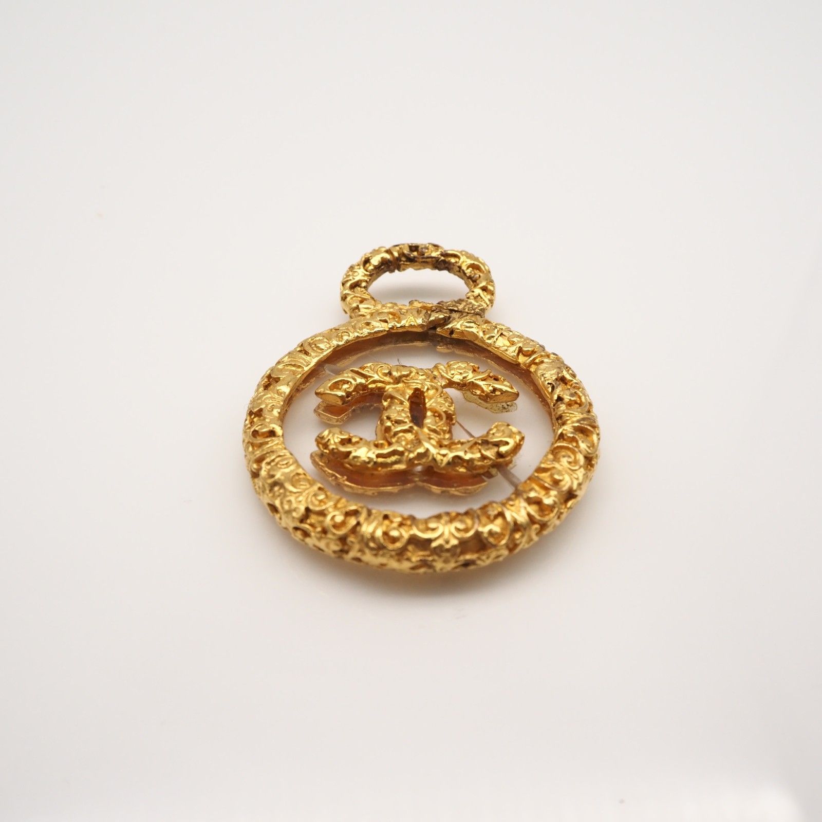 ★3日以内返品可★ CHANEL シャネル ココマーク 溶岩 クリア チャーム GP - ペンダントトップ ゴールド GP レディース