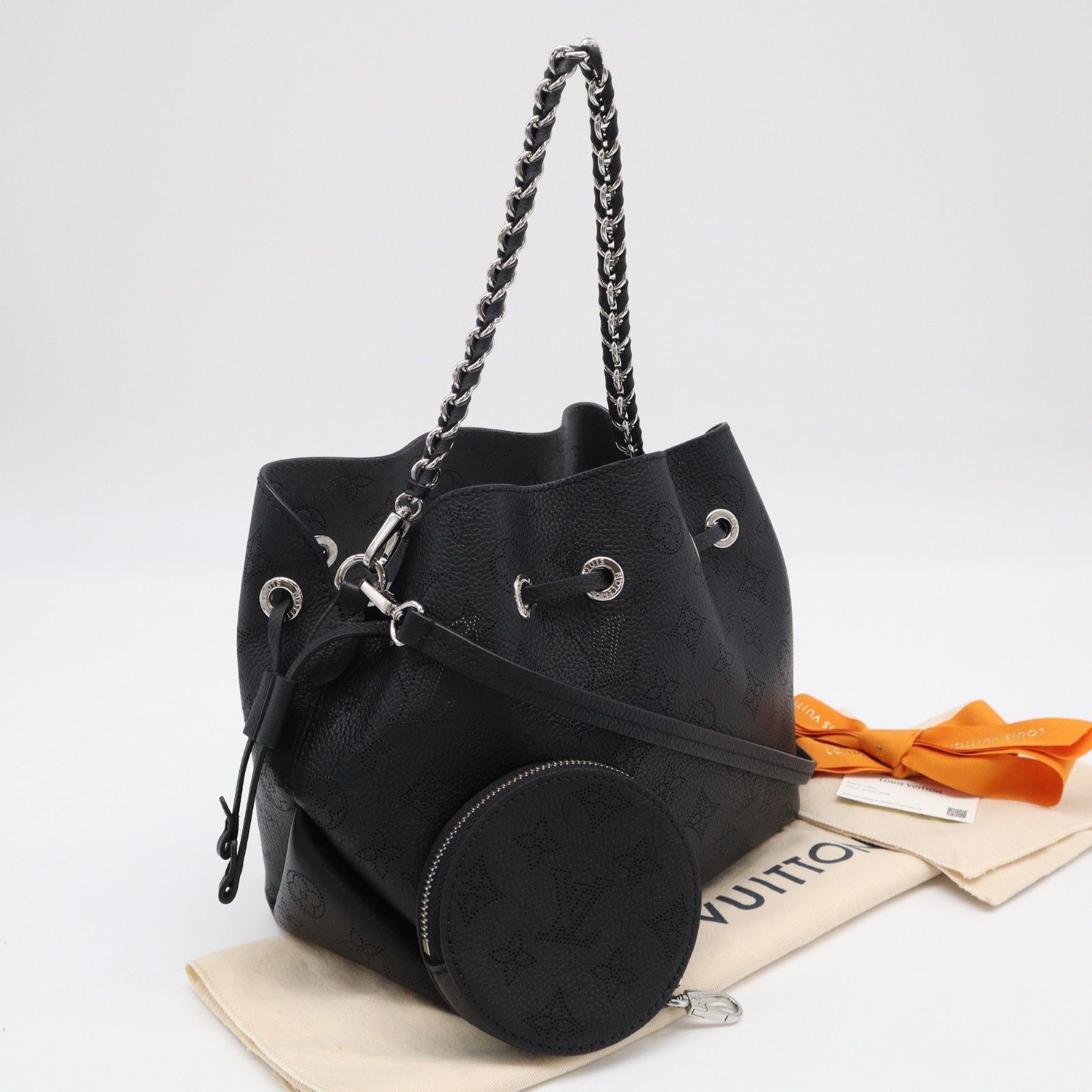 ★3日以内返品可★ 極美品 LOUIS VUITTON ルイ・ヴィトン マヒナ ベラ ノワール M57070 2wayショルダーバッグ ブラック カーフレザー レディース