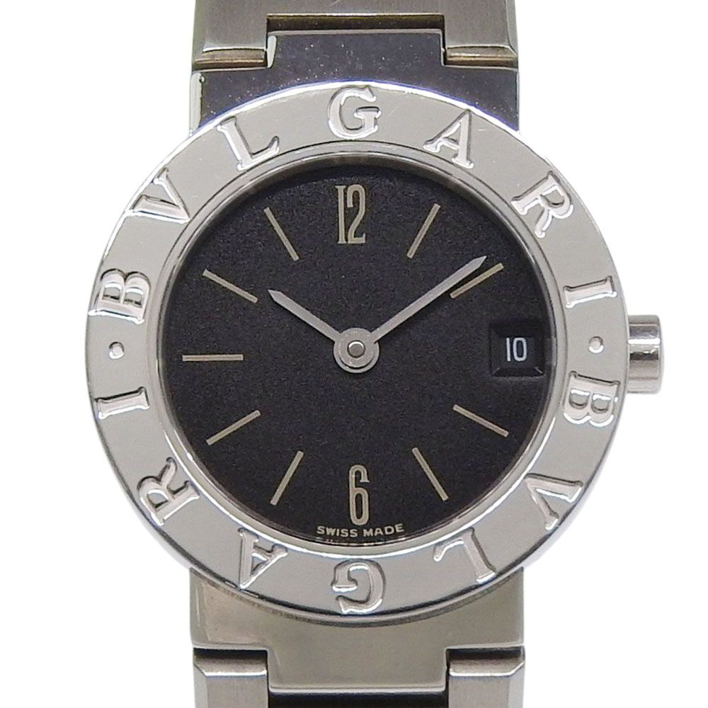 【BVLGARI】ブルガリ ブルガリブルガリ BB23SS ステンレススチール クオーツ アナログ表示 レディース 黒文字盤 腕時計
