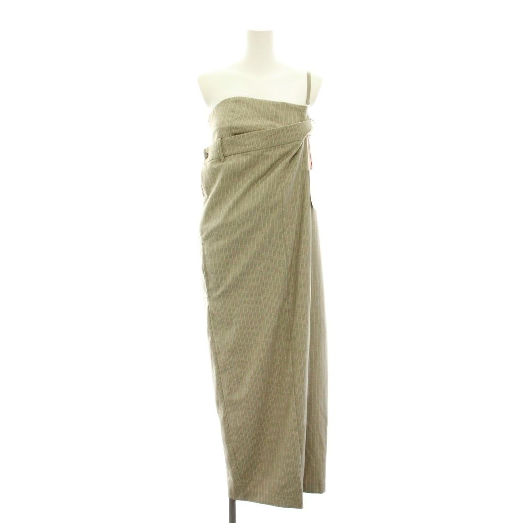 メゾンスペシャル MAISON SPECIAL ベアトップドレス Bare Top Dress ワンピース ロング ストライプ柄 36 ベージュ 21241265803 /YT