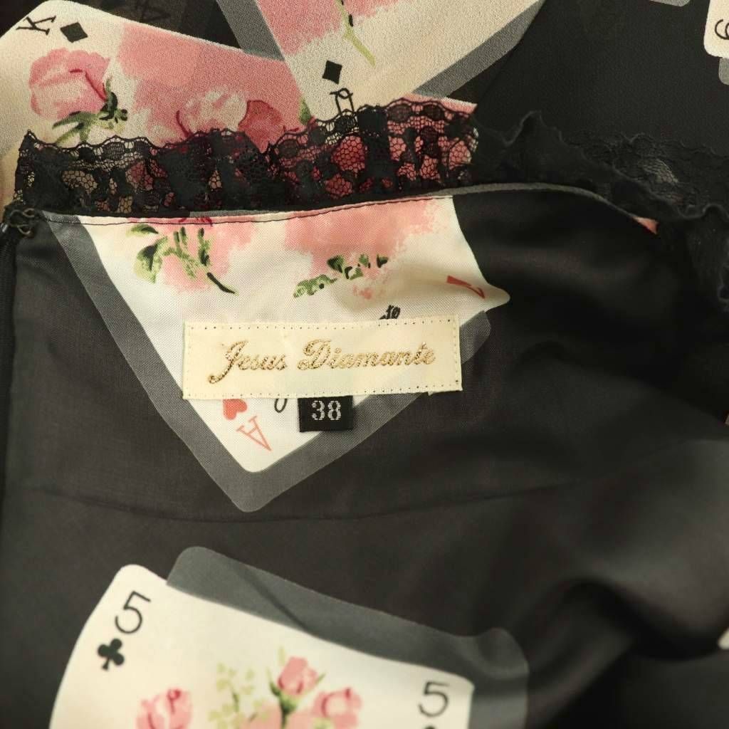 ジーザスディアマンテ Jesus Diamante 薔薇 トランプ柄 レース キャミ