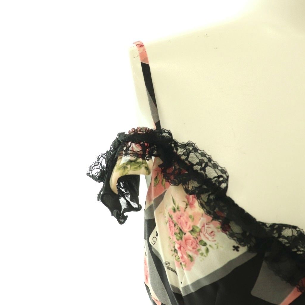 ジーザスディアマンテ Jesus Diamante 薔薇 トランプ柄 レース キャミ