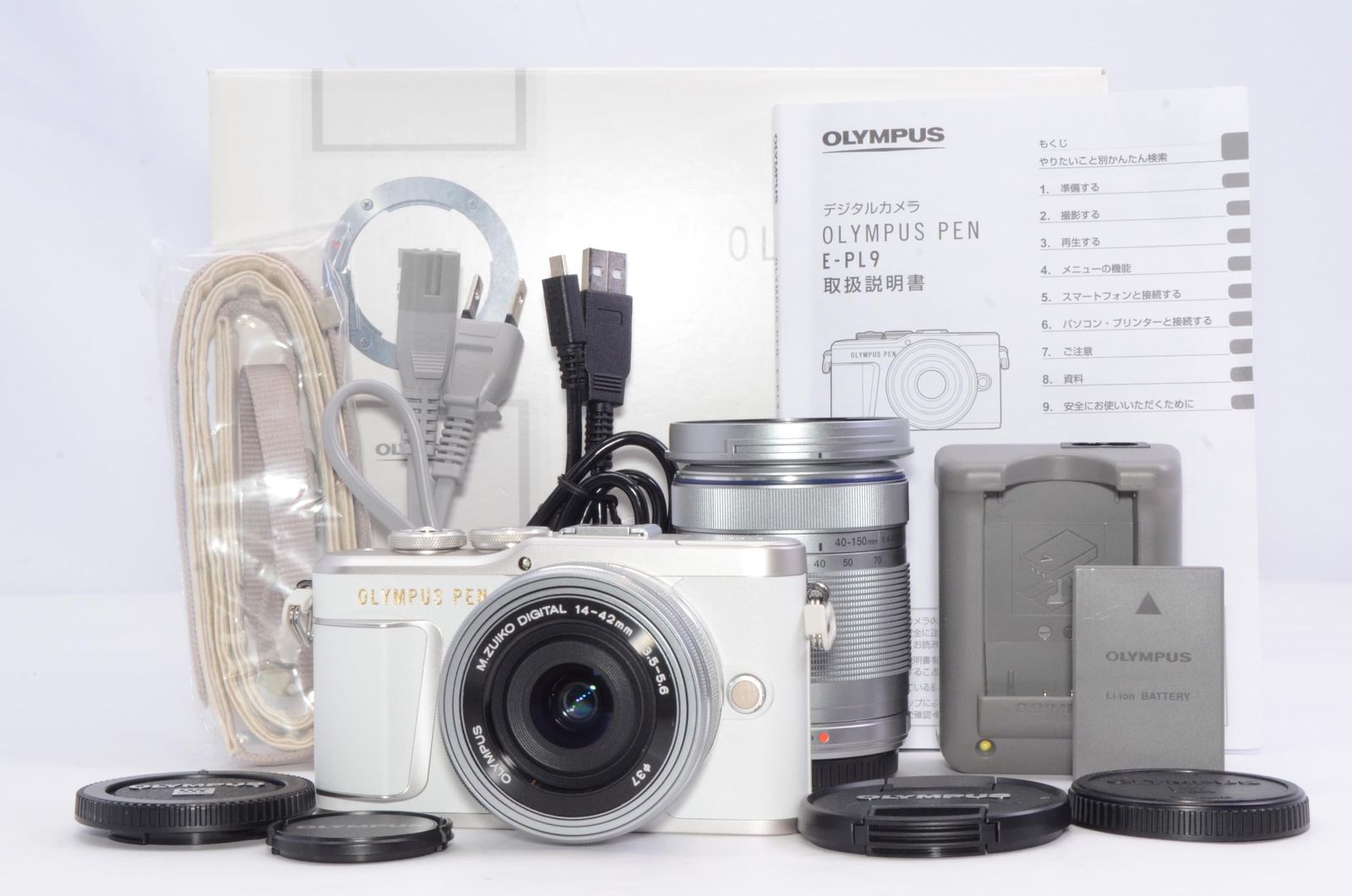 OLYMPUS PEN E-PL9 ダブルズームキット ホワイト 元箱付 コンディション良好