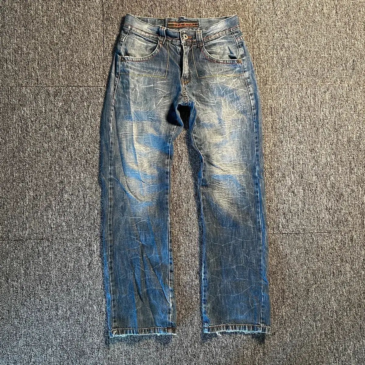 T2X JEANS jpn ヴィンテージ ウォッシュ 刺繍 デニム パンツ