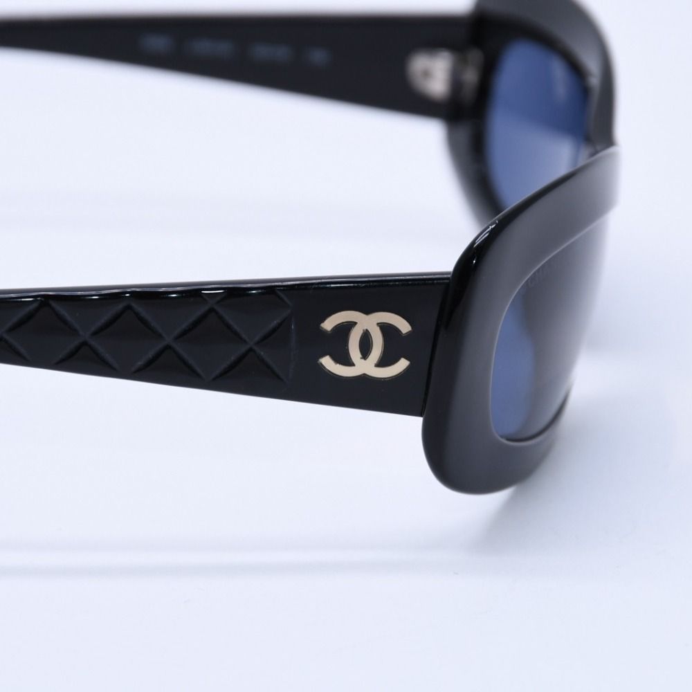 極美品 CHANEL シャネル サングラス アイウェア オバール型 ブラック