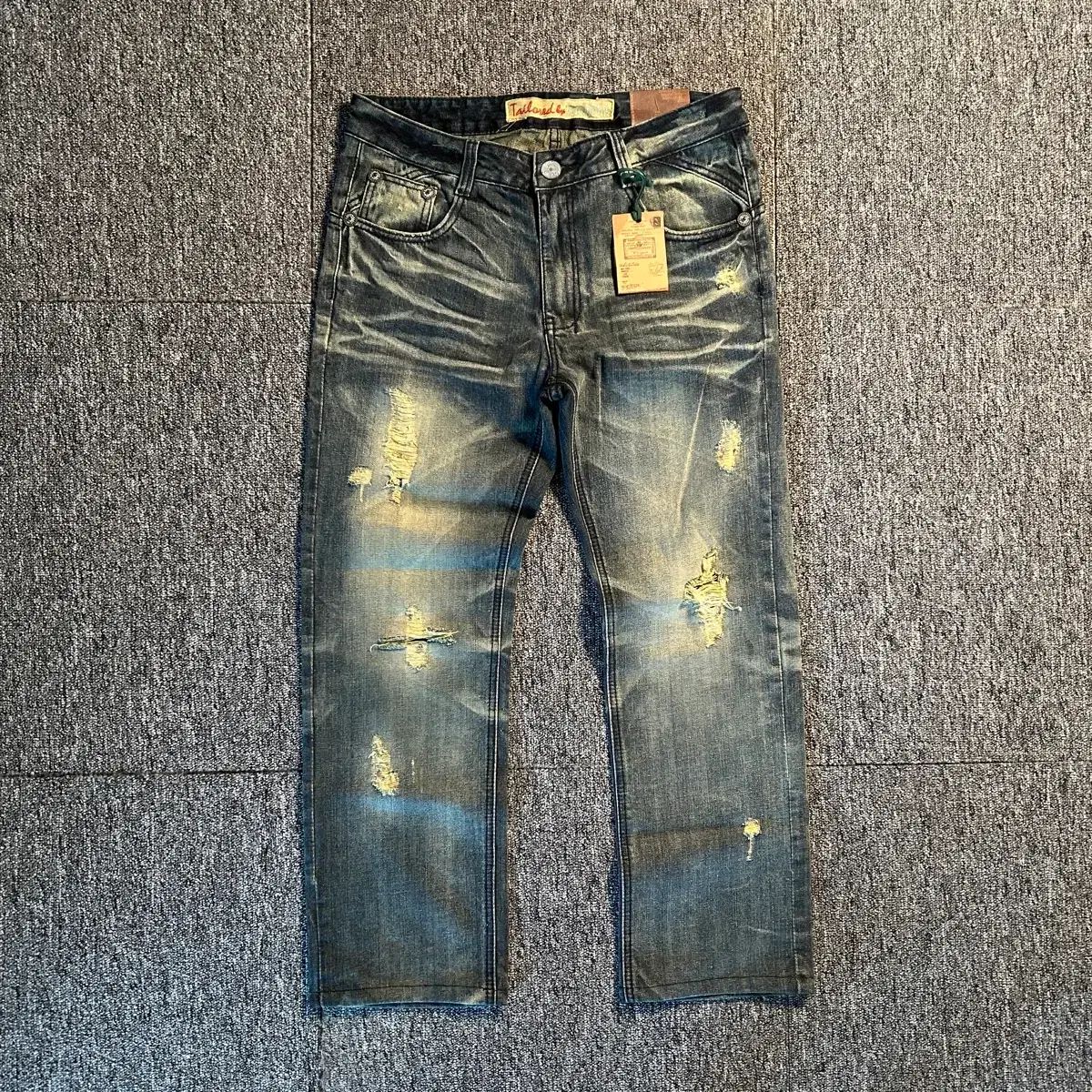 VEGA DENIM ヴィンテージ ウォッシュ ダメージ デニム パンツ