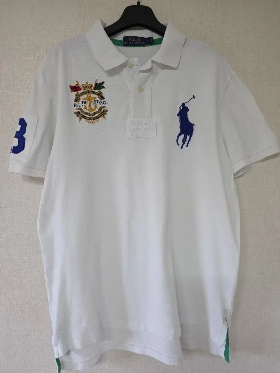 ポロラルフローレン ビックポニー カラーTシャツ 白