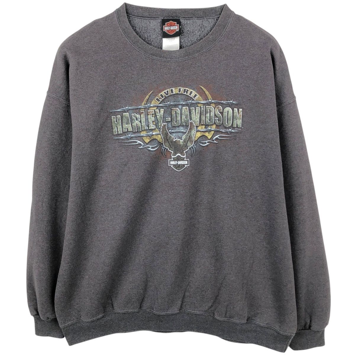 古着 ハーレーダビッドソン Harley-Davidson 鷲柄 イーグル柄 アドバタイジング スウェットシャツ トレーナー メンズXL相当/eaa620495
