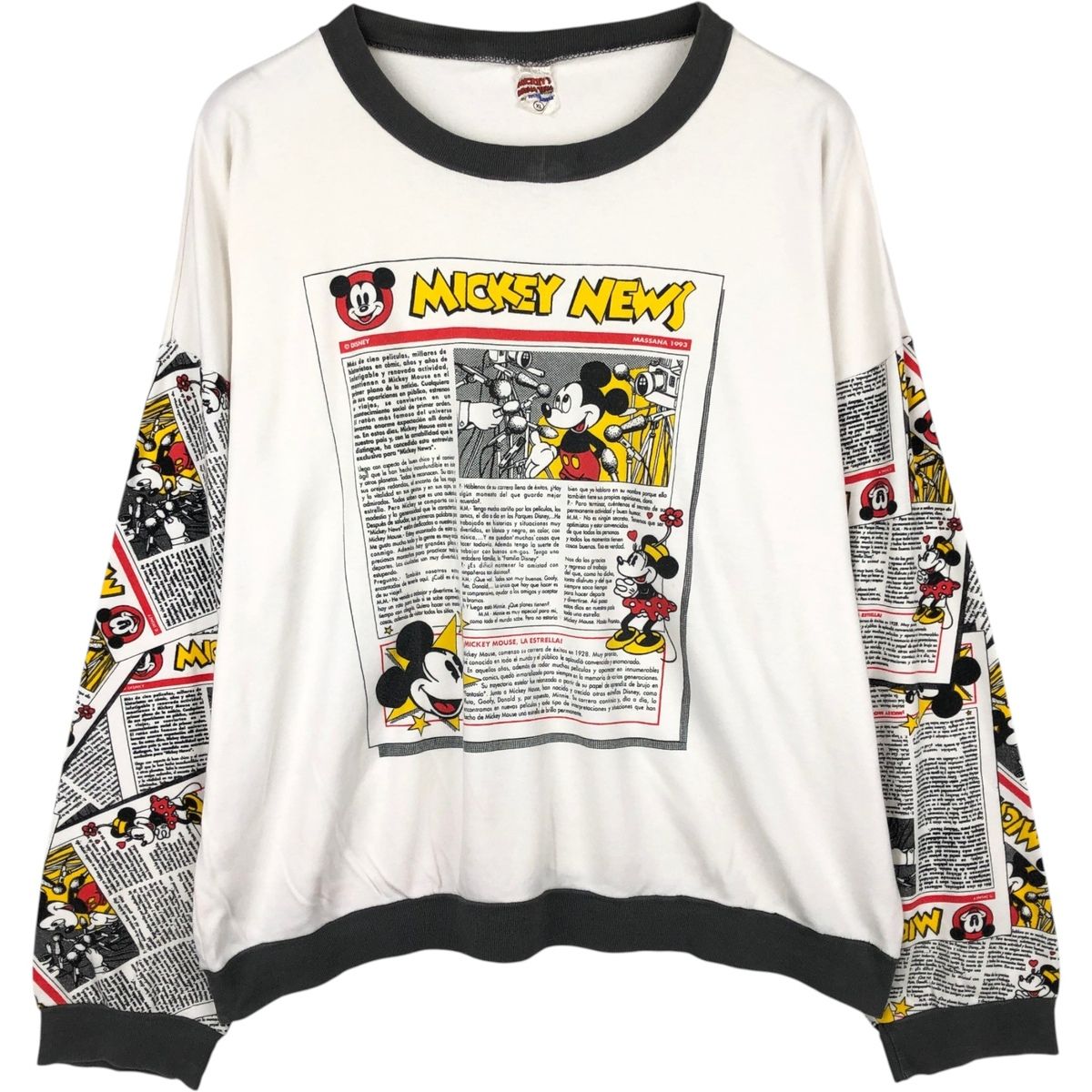 古着 90年代 MICKEY'S DREAM TEAM MICKEY MOUSE ミッキーマウス キャラクタープリントロングTシャツ ロンT メンズXL相当/eaa649015