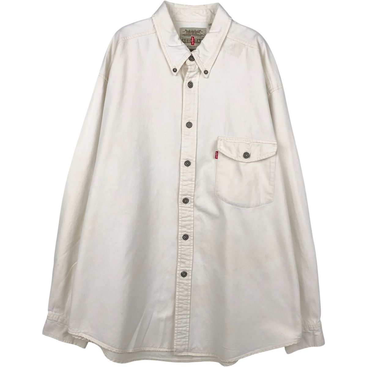 古着 リーバイス Levi's RED TAB 長袖 ボタンダウン ホワイトデニムシャツ メンズXL相当/eaa652065