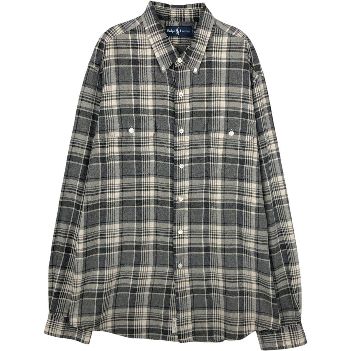 古着 ラルフローレン Ralph Lauren 長袖 ボタンダウン ライトネルチェックシャツ メンズXXL相当/eaa650259