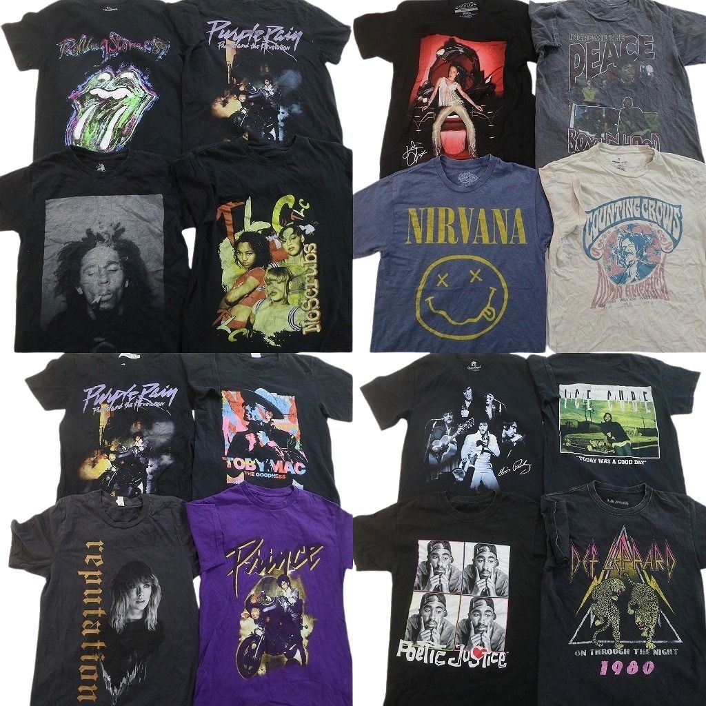 古着卸 まとめ売り 音楽・バンド Tシャツ 16枚セット ( メンズ XL ) KISS デフレパード アイスキューブ ノートリアス 中古 古着 NF9175 古着卸 まとめ売り 音楽・バンド Tシャツ 16枚セット ( メンズ S