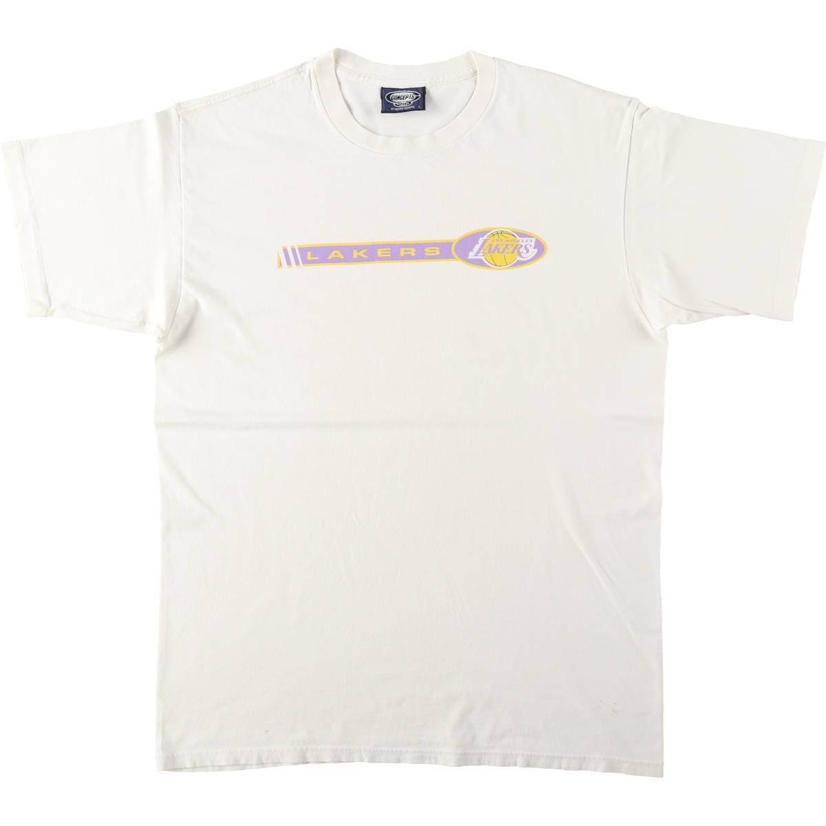 古着 90年代 CONCEPTS SPORT NBA LOS ANGELES LAKERS ロサンゼルス レイカーズ ロゴプリントTシャツ カナダ製 メンズL相当/eaa648873