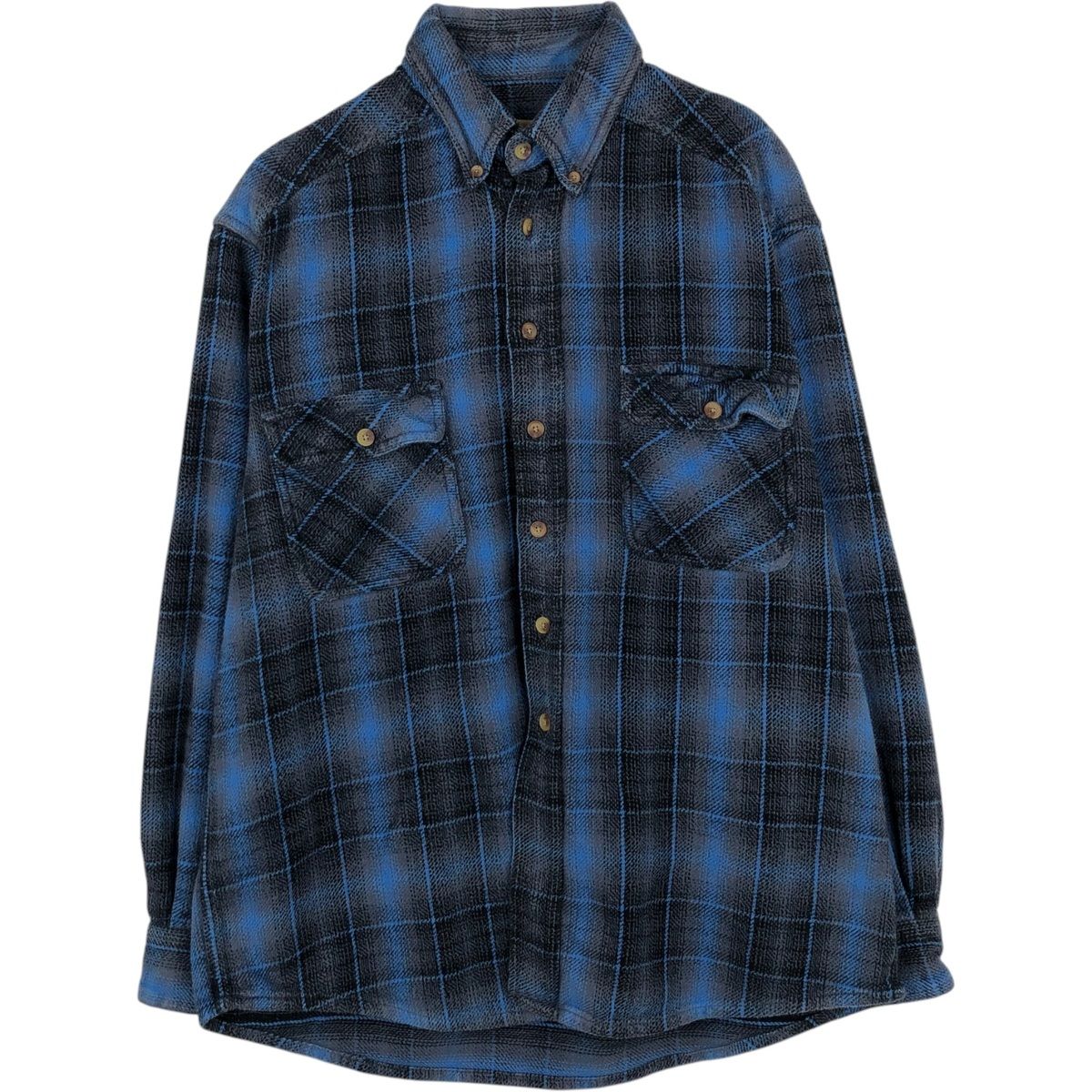 古着 90年代 FIELDN FOREST オンブレチェック 長袖 ボタンダウン ヘビーネルチェックシャツ メンズL相当 ヴィンテージ/eaa650557
