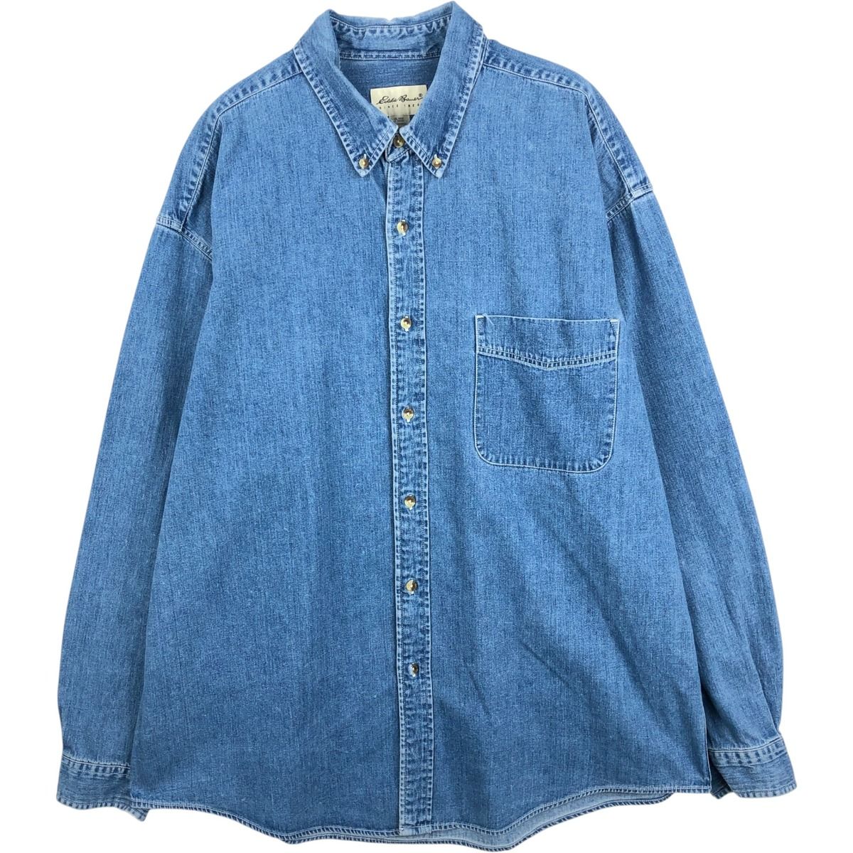 古着 エディーバウアー Eddie Bauer 長袖 ボタンダウンデニムシャツ メンズXL相当/eaa652039