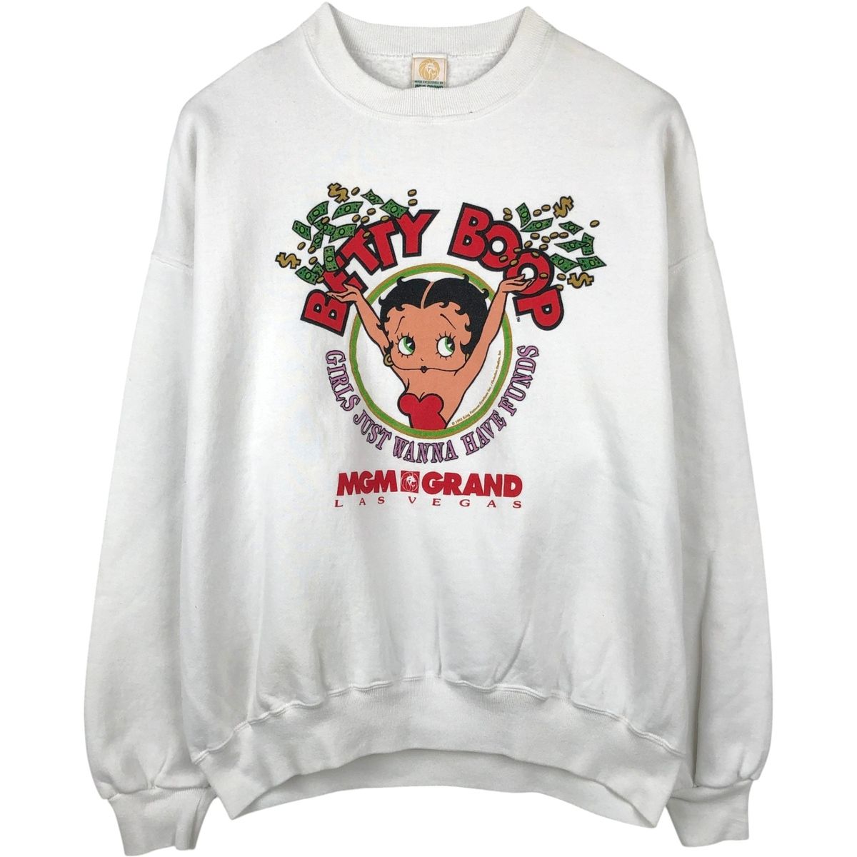 古着 90年代 MGM GRAND BETTY BOOP ベティブープ キャラクタースウェットシャツ トレーナー USA製 レディースXXL相当/eaa650471
