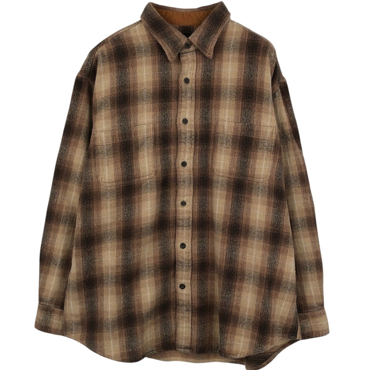 古着 90~00年代 セントジョンズベイ STJOHN'S BAY BRAWNY オンブレチェック 長袖 ヘビーネルチェックシャツ メンズXL相当/eaa650555