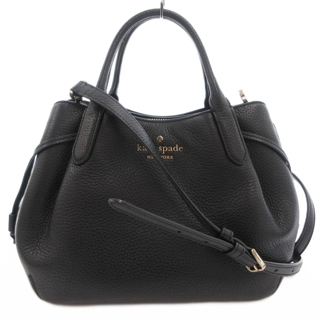 ケイトスペード KATE SPADE ショルダーバッグ ハンド 2way レザー ロゴ 黒 ブラック /FF ■GY17