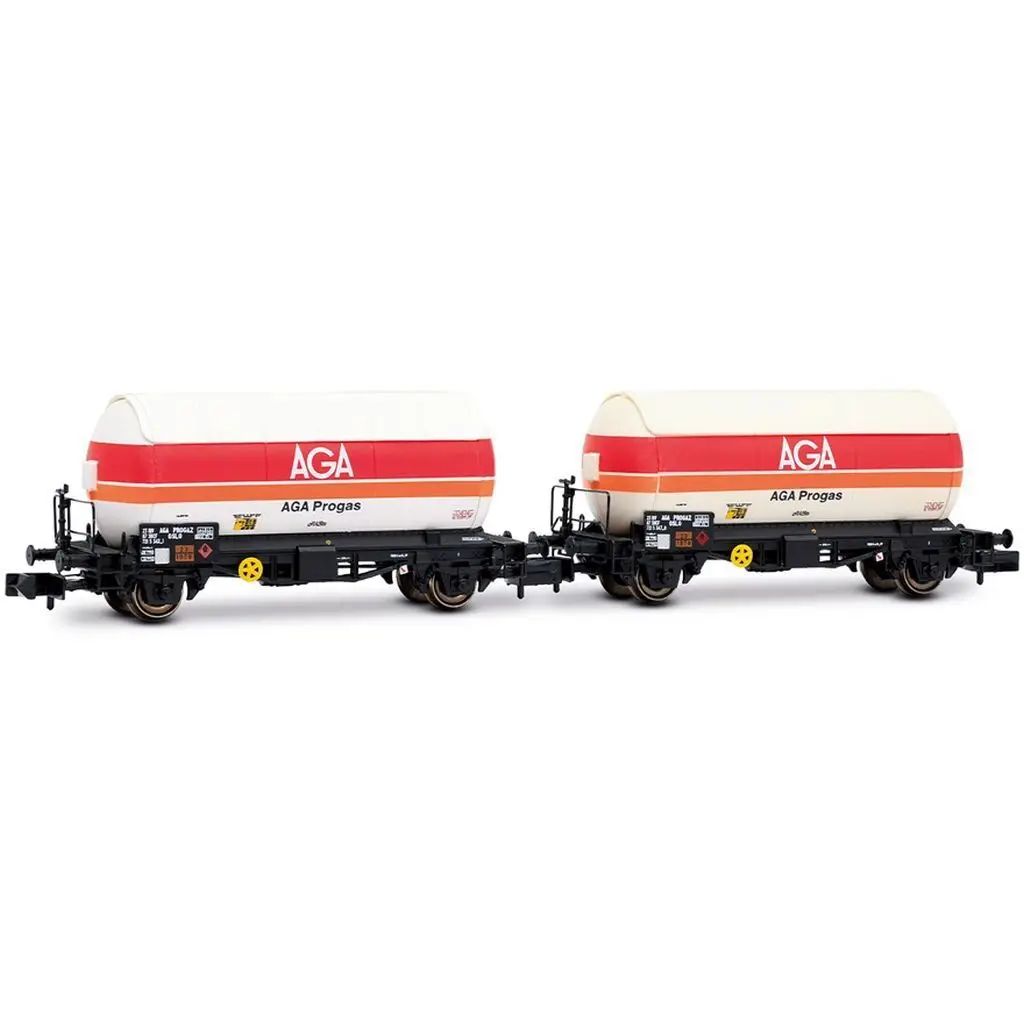 【新品】鉄道模型 1/160 SNCF、2-unit pack 2-axle gas tank wagons、”AGA Progas”、white livery、ep. IV [HN6720]