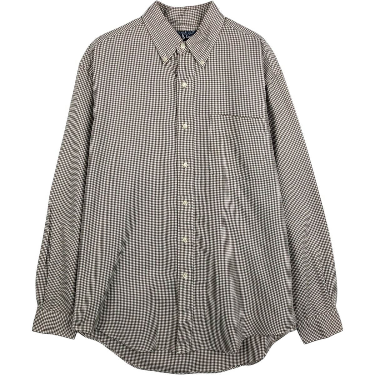 古着 ラルフローレン Ralph Lauren BERTRAND ギンガムチェック 長袖 ボタンダウンチェックシャツ メンズM相当/eaa649914