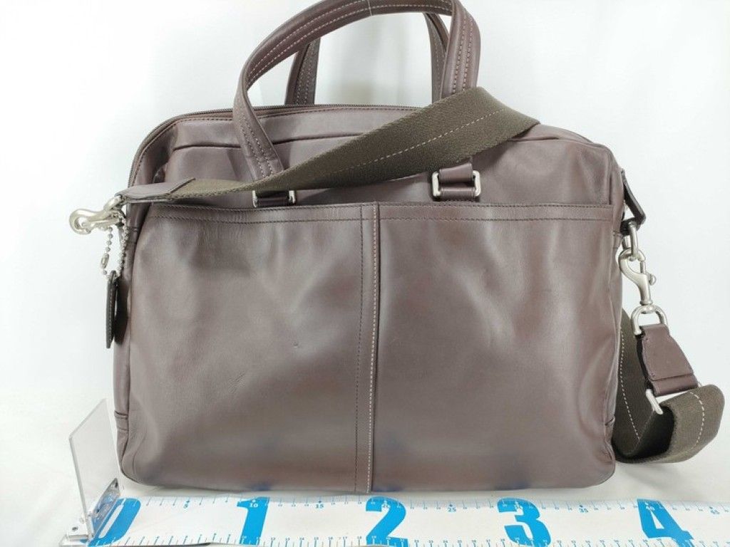 COACH コーチ ビジネスバッグ レガシー ジップ コミューター F70670 ダークブラウン系 レザー メンズ 2WAY ハンドバッグ 美品 COACH コーチ ビジネスバッグ レガシー ジップ コミューター F70670