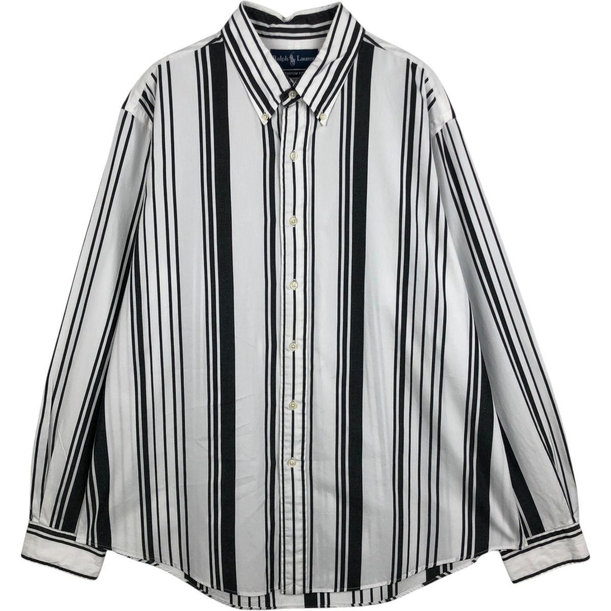 古着 ラルフローレン Ralph Lauren CUSTOM FIT チェック柄 長袖 ボタンダウンストライプシャツ メンズXL相当/eaa650106