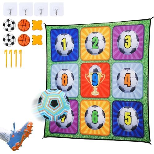 EagleStone サッカー おもちゃ ダーツ 2in1遊び方 ダーツセット 壁掛け 長さ150cm ダーツ6個 サッカーボール付属 シュート練習 スポーツトイ 室内遊び パーティーゲーム クリスマス 誕生日 プレゼント 小学生 子供用 男 1f7471e1