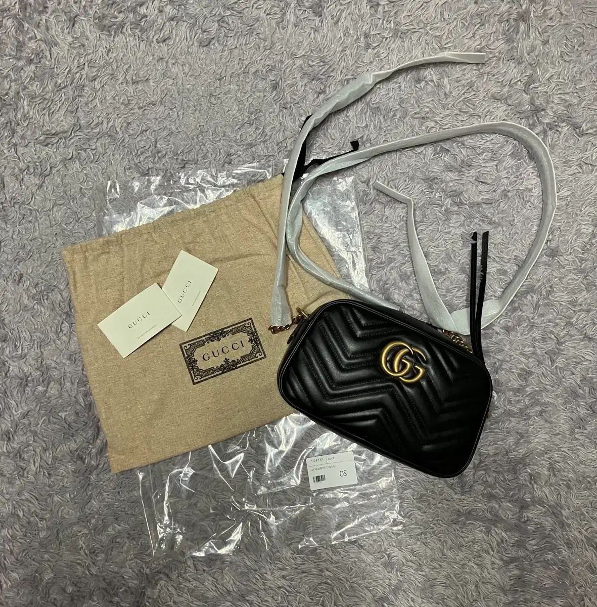 グッチ 447632 マーモント マトラッセ チェーン クロスバック ブラック スモール