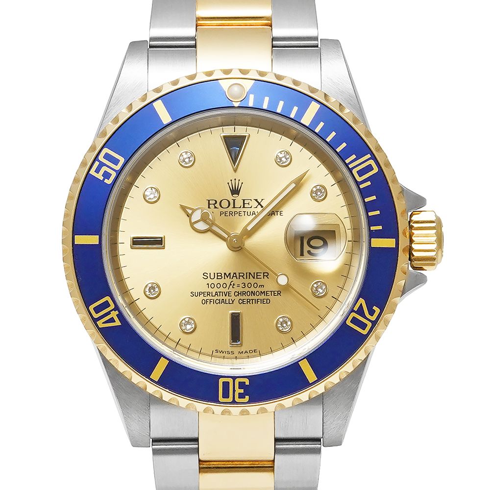 Z番 箱・保証書付き ROLEX サブマリーナー デイト Ref.16613SG シャンパンゴールド 中古品 メンズ 腕時計
