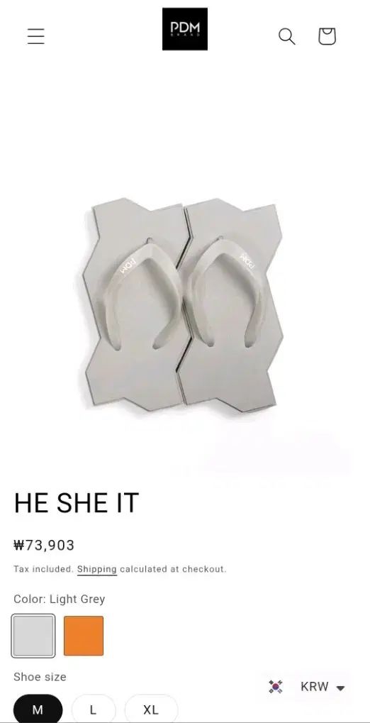 PDM Brand HE SHE IT 보도블럭 スリッパ