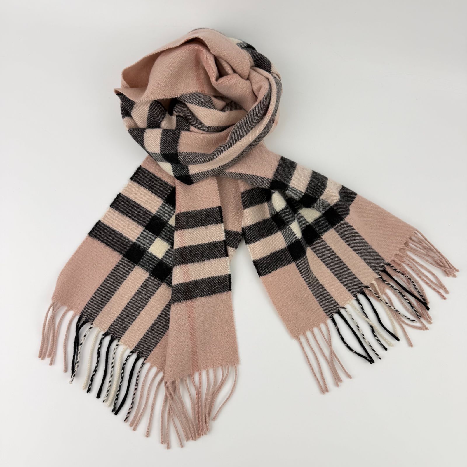 希少　美品 バーバリー　マフラー　カシミヤ混 中古】BURBERRY バーバリー ノバチェック マフラー カシミヤ ピンク