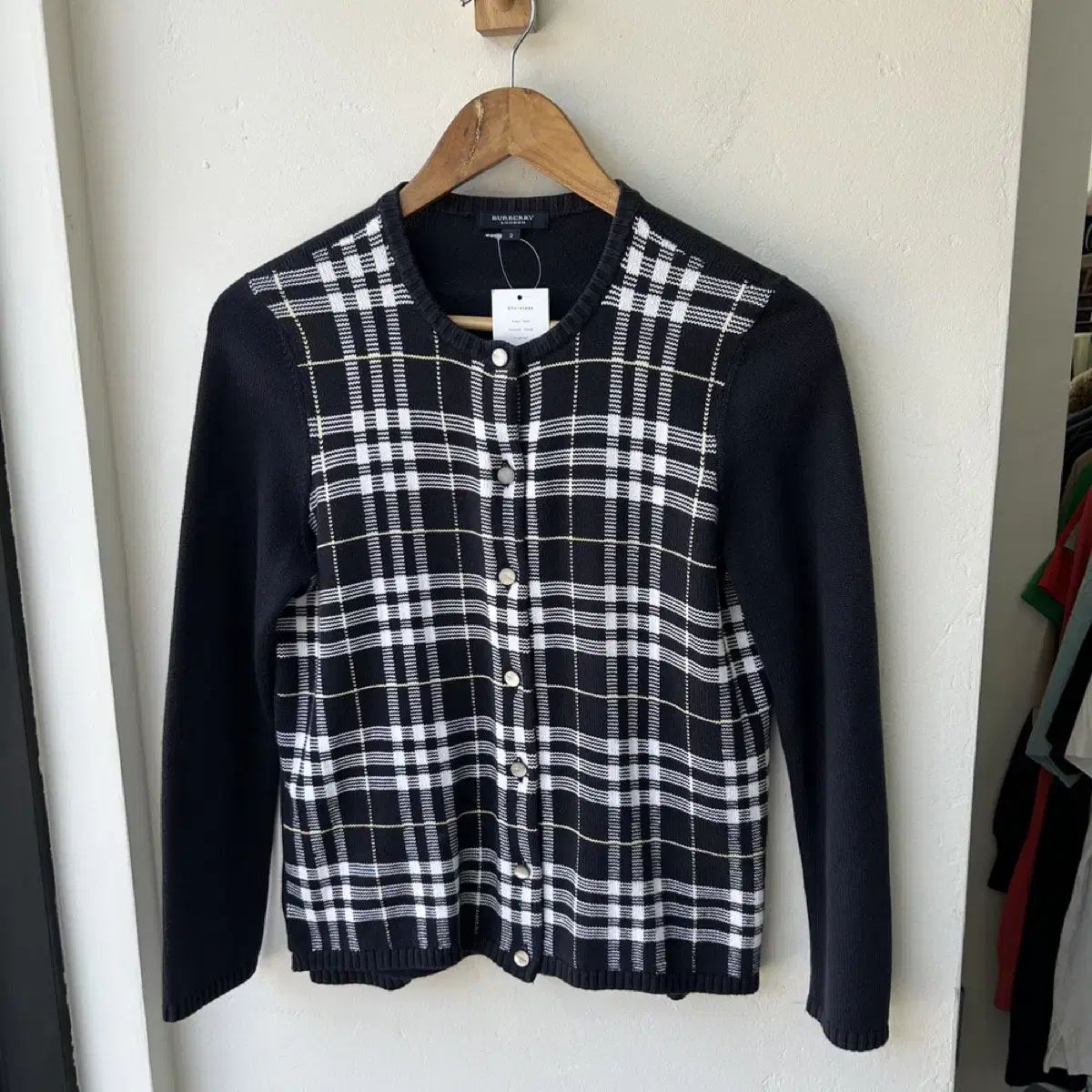 17258 - バーバリー チェック ニット カーディガン