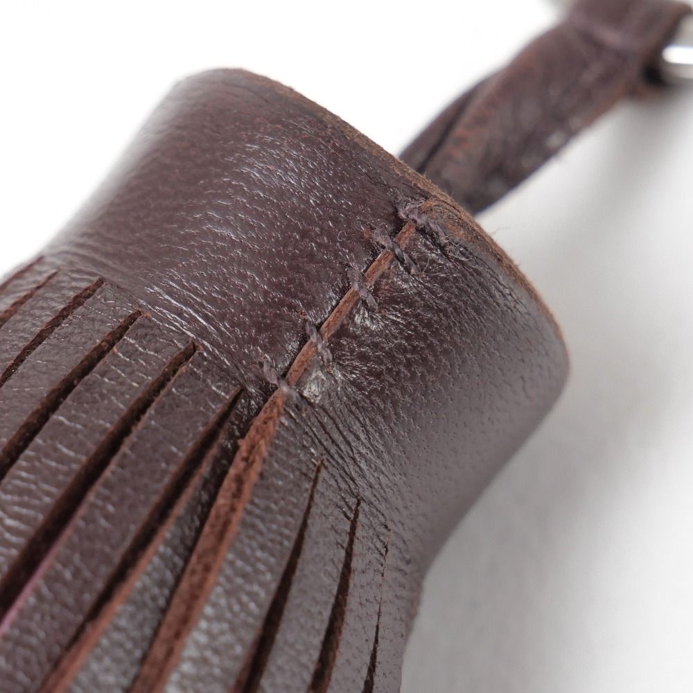 □美品□HERMES エルメス カルメン チャーム フリンジ レザー