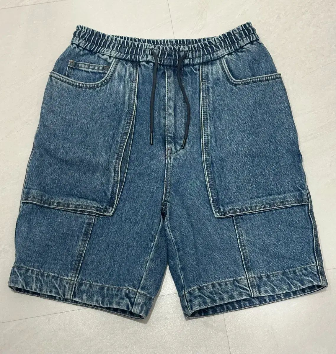 44 ジュンジ スナップ ディテール アウトポケット デニム ショーツ ハーフパンツ