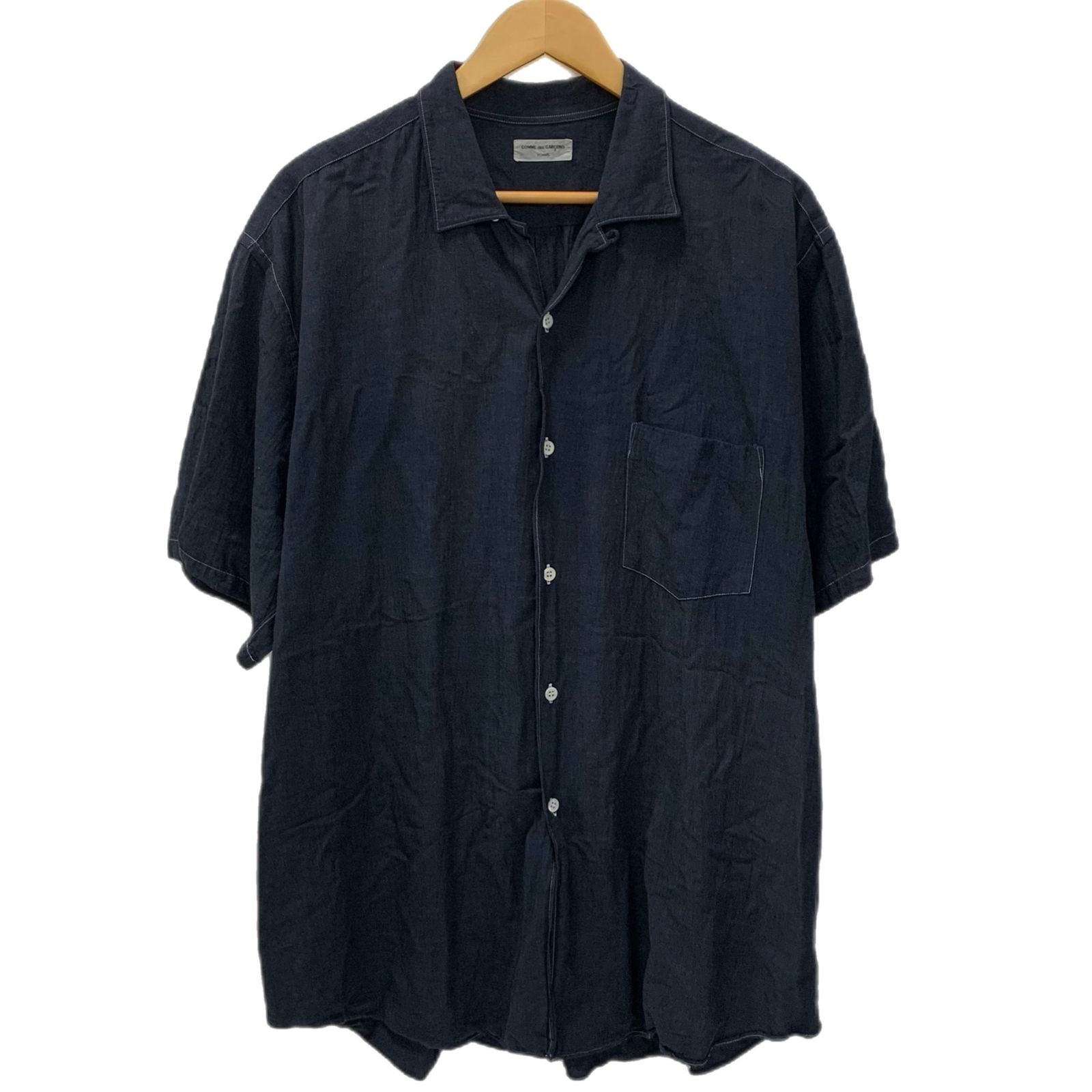 コムデギャルソン COMME des GARCONS オム HOMME 開襟シャツ HB-020070 半袖シャツ ネイビー 201MT-6185
