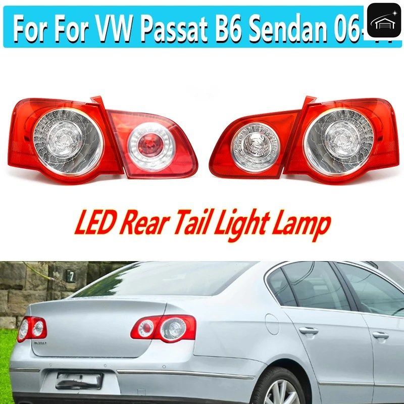 車用LEDリアテールライトランプDRLカースタイリング外側内側左右側VWパサートB6セダン2006-11カスタムパーツ