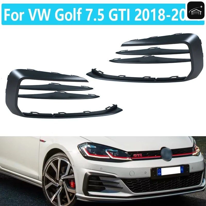 フロントフォグランプフレームカバー VW ゴルフ 7.5 GTI 2018 2019 2020 車 フロントバンパー フォグランプフレーム ランニングライト フォ