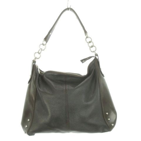 フルラ FURLA ワンショルダーバッグ ハンド レザー 本革 焦げ茶 ダークブラウン スタッズ付き /CK1 ■ECC004