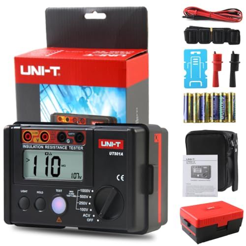 R◆絶縁抵抗計 UNI-T 絶縁抵抗測定 デジタルメガー 絶縁テスター LCDバックライト 100V/250V/500V/1000V UT501A 80266cef