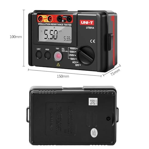 R◆絶縁抵抗計 UNI-T 絶縁抵抗測定 デジタルメガー 絶縁テスター LCDバックライト 100V/250V/500V/1000V UT501A 80266cef