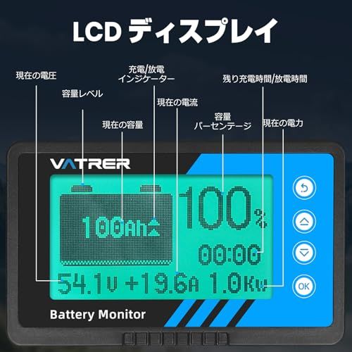 R◆VATRER POWER バッテリーモニター 電圧計&電流計 500Aシャント付き 8V-120V リン酸鉄リチウムイオンバッテリーモニター 低電力警報 キャンピングカー・バイク・ゴルフカート・ソーラーパネル用 LCDスクリーン バッテリ 5f5473a6 R◆VATRER POWER バッテリーモニター 電圧計&電流計 500Aシャント付き 8V-120V リン酸鉄リチウムイオンバッテリーモニター 低電力警報 キャンピングカー・バイク・ゴルフカート・ソーラーパネル用 LCDスクリーン バッテリ 5f5473a6