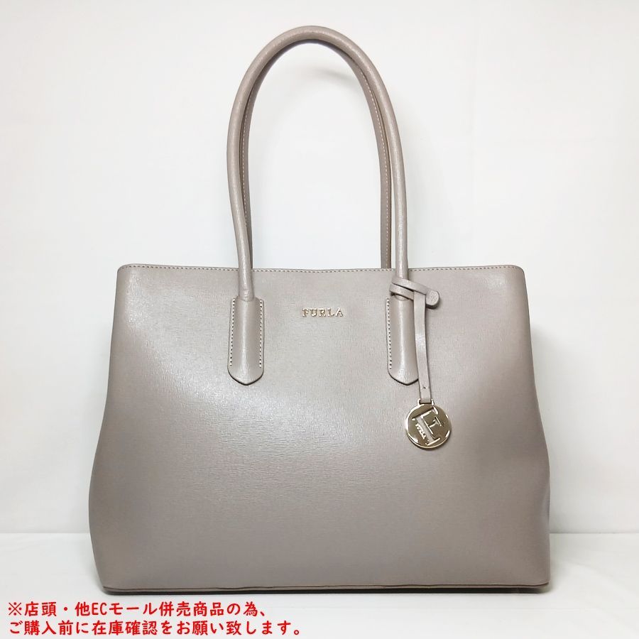 ※併売商品※◆中古状態良好◆FURLA【フルラ】ショルダートートバッグ レザー グレージュ レディース　M1867