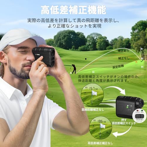 R◆120g ゴルフ 距離計 軽量 レーザー 距離測定器 高透過レンズ 最速0.04S ランキング ピンロック 高低差補正 連続測定 高低差 ON/OFF 弾道 計測器 振動機能 7倍望遠 600mAh充電式 練習器具 簡単操作 狩猟 建築 fe17b637