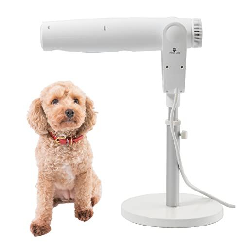 [三ッ谷電機] ペットドライヤー 犬用 ハンズフリー ペティオン ドライヤー スリム 自立型 犬用 角度調整 高さ調整 風量調整t 0cfa8694