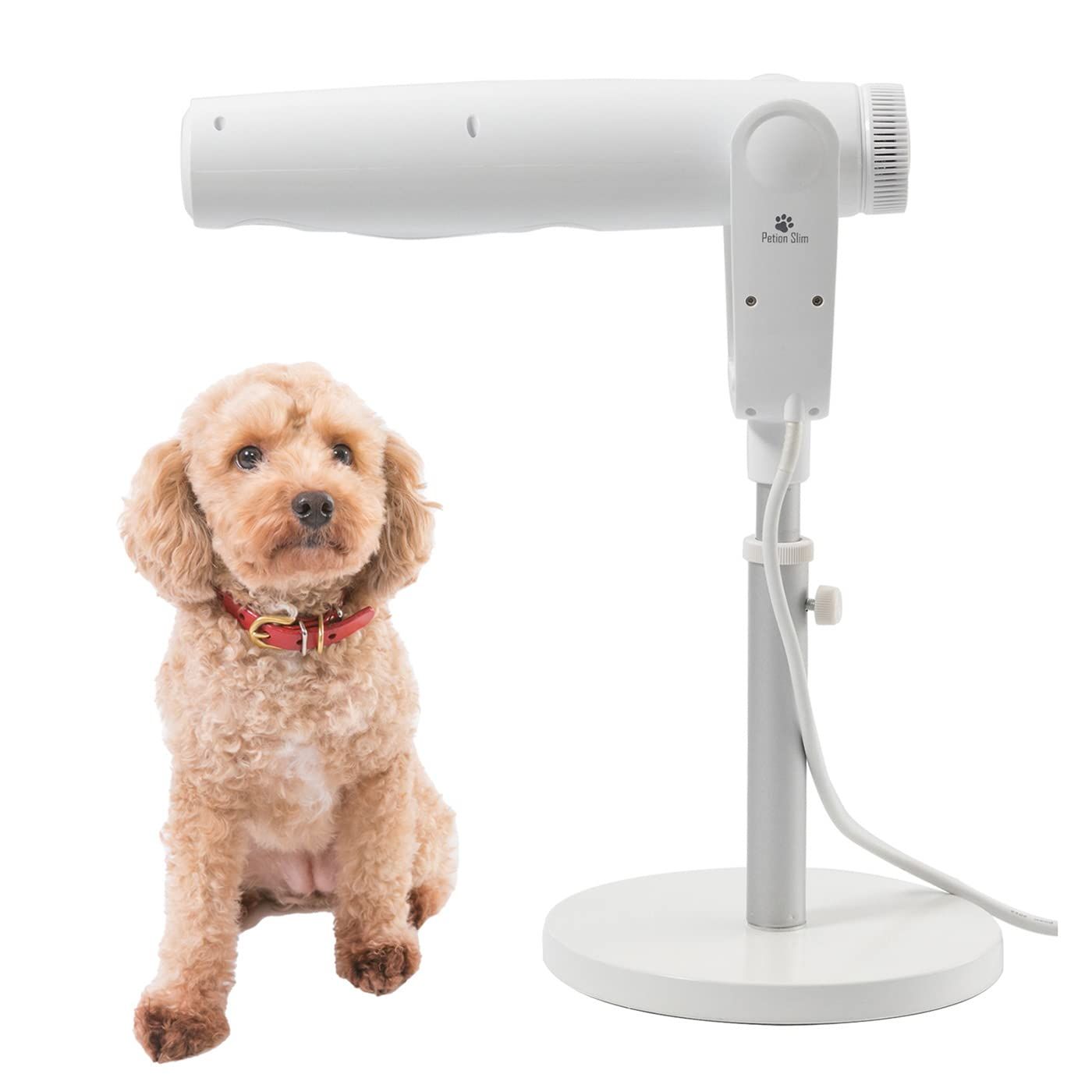 [三ッ谷電機] ペットドライヤー 犬用 ハンズフリー ペティオン ドライヤー スリム 自立型 犬用 角度調整 高さ調整 風量調整t 0cfa8694