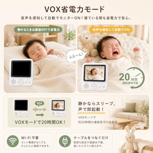 ZAIDER ベビーモニター モニター付き 見守りカメラ ペットカメラ 【VOX省エネ&双方向通話】 360°回転 ベビーセンサー 温度アラーム 720P 暗視 超広角 子守唄 ズーム wi-fi不要 充電式 長時間連続使用 ベビーアラーム 1e7827cd ZAIDER ベビーモニター モニター付き 見守りカメラ ペットカメラ 【VOX省エネ&双方向通話】 360°回転 ベビーセンサー 温度アラーム 720P 暗視 超広角 子守唄 ズーム wi-fi不要 充電式 長時間連続使用 ベビーアラーム 1e7827cd
